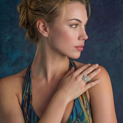 Metamorphosis Butterfly Moissanite Ring